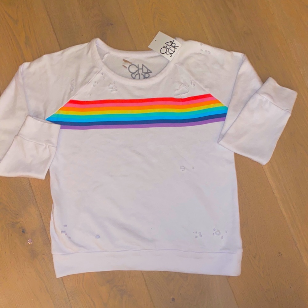 NWT Chaser distressed Pride sweatshirt